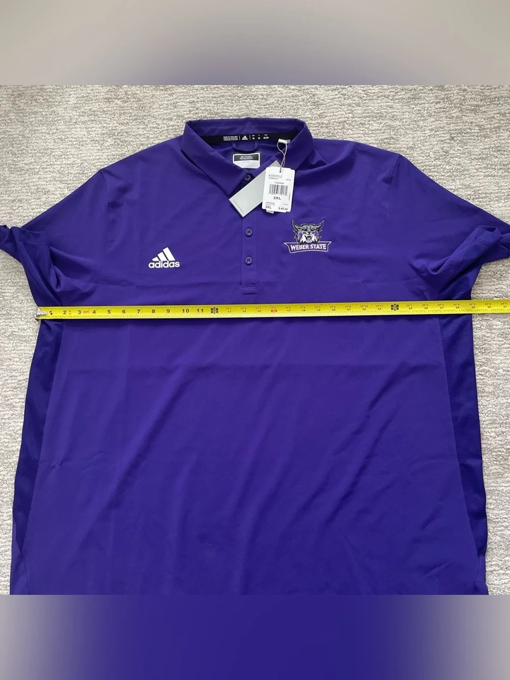 Adidas Weber State Wildcats Stadium Coaches Polo Shirt Purple Men’s 3XL NWT